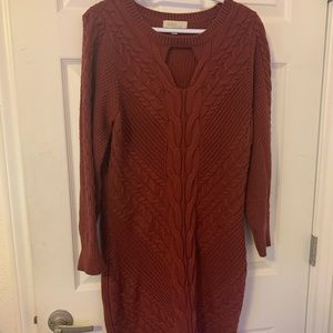 Maroon sweater dress